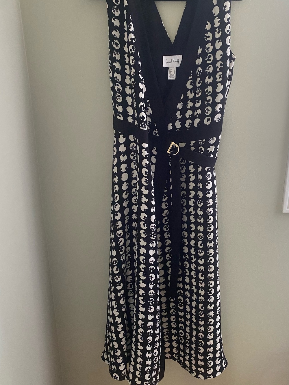 Joseph Ribkoff Wrap Dress Midi Black & White size 8 Medium - Picture 5 of 8